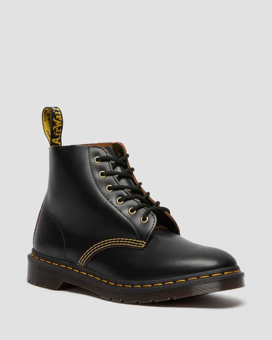 Dr. Martens 101 Vintage Smooth Lær Ankelstøvletter Dame Svart [6395NELJY]